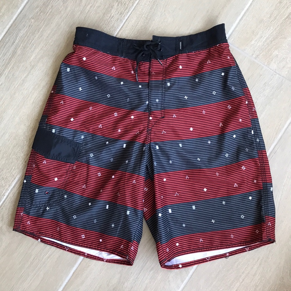 Joe Boxer Men's Striped Swim Trunks M